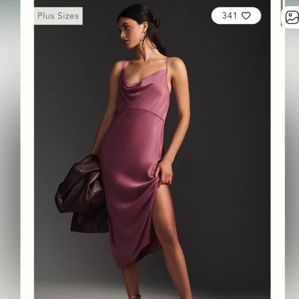 Anthropologie Elyse Bias Slip dress